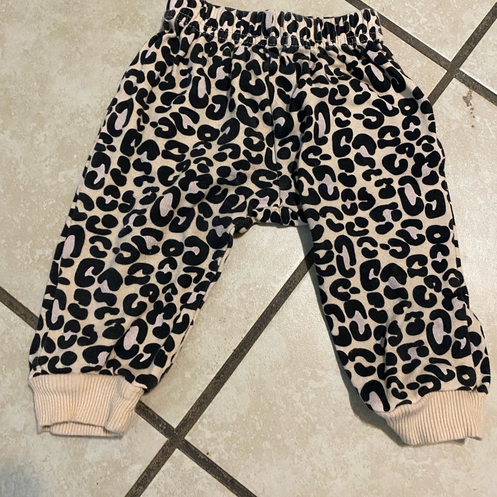 Chick Pea Leopard Print Kids Joggers - Black and Tan